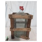 Vtg Glass 5 gal. Water Bottle with Crate