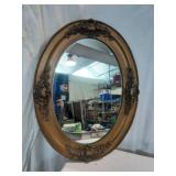 Vintage Oval Mirror w/Ornate Frame