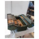 Vtg Walton Grip-Loc Metal Tackle Box