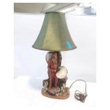 Vtg Indian Figural Lamp
