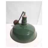 Vtg Green Porcelain Enameled Light Fixture