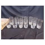 12 Gold Rim Drinking Glasses