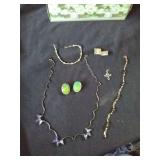 Two pair of earrings, bracelets and more