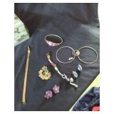 Five bracelets, 2  pair of earrings