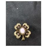 Vtg Coro Signed 4-Leaf Brooch