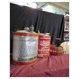 3 Vtg Metal Gas Cans