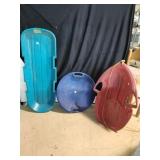 Plastic Sleds lot of 4