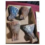Antique Cast Iron Claw Feet, set of 4