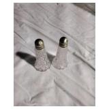 2 Crystal / Sterling Salt and Pepper Shakers