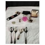 Vtg Timex and Souvenir Spoons