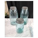 Vtg Blue Mason Jars Atlas, Ball