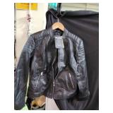 New Ladies Leather Racer Jacket Large