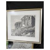 Luigi Rossini Etching, Framed