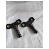 Pair of Vintage Unmarked Clock Keys