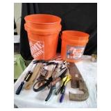 Home Depot Buckets and Tools