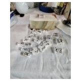 Vtg Onyx Miniature Dominoes and Box