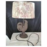 Rooster Lamp with Vtg Look Shade