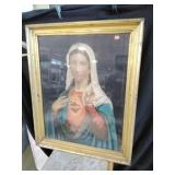 Vtg 'Immaculate Heart of Mary' Print