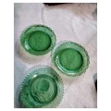 Pairpoint Green Glass Cup Plates