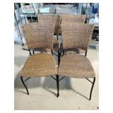 4 Stack Metal and Woven Chairs
