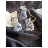 Lenox Crystal Cat Pair and Bell