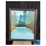 Framed Oil on Canvas Landscape