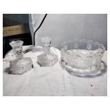 Fostoria Coin Bowl and Candlestick Holders
