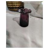 Amethyst Crackle Glass Creamer Blenko Vase