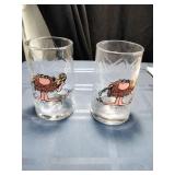 Pair 1981 Arby's Ice Age Grog Glasses