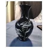 Ceramic Bud Vase Etched Bamboo