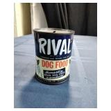 1950's Rival Dog Food Tin Coin Bank