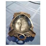 Art Nouveau Copper Ashtry with Nymph
