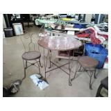 Antique Ice Cream Parlor Table and Chairs