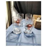 Set of 4 Vtg BC Comic Grog Glasses