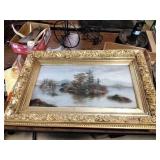 Oil on Canvas Serene Mountain and Lake
