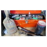 Tool box with gun reloading items & buckshot