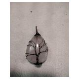 Rose Quartz Teardrop Wire Wrapped Pendant