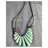 Turquoise Howlite Spiked Necklac