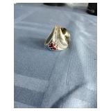 Silver Minimalist Ring with Green Peridot