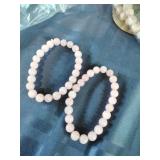Polished Pale Pink Rose Quartz Bracelets