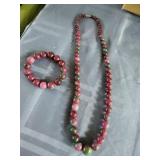 Zoisite Red/Green Gemstone Necklace &