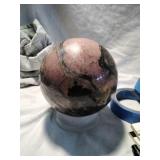 Natural Sunset Rhodonite Crystal Sphere