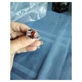 Ladies Silver Cocktail Ring with Garnet/Amethyst