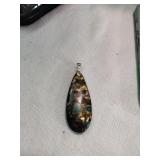 Copper Malachite Teardrop Pendant