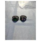 Pair of Ladies Black Cocktail Rings