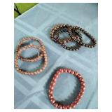 Garnet, Strawberry Quartz,  & Cinnabar Bracelets