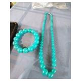 Natural Ice Amazonite Necklace and Bracelet