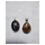 Pair of Hand made Gemstone Pendants