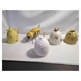 Ceramic Honey Jars Lot of 5