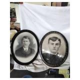 Pair of Vtg Photos in Oval Frames
